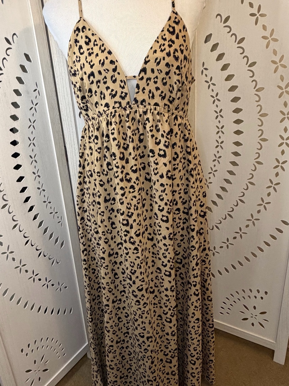 A New Day Leopard Ruched Sundress. NWT